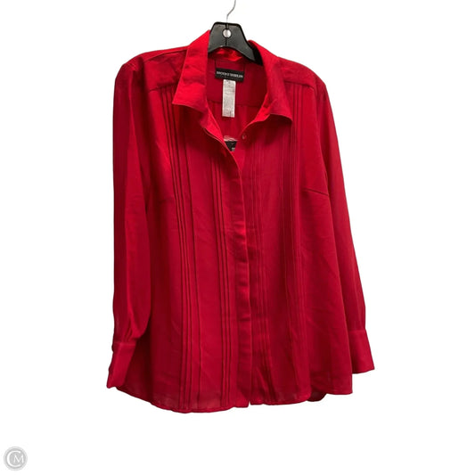 Blouse Long Sleeve By Clothes Mentor In Red, Size: L