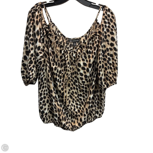 Blouse Long Sleeve By Inc In Animal Print, Size: L