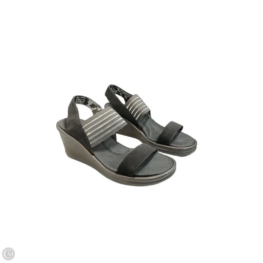 Sandals Heels Wedge By Skechers In Black, Size: 10