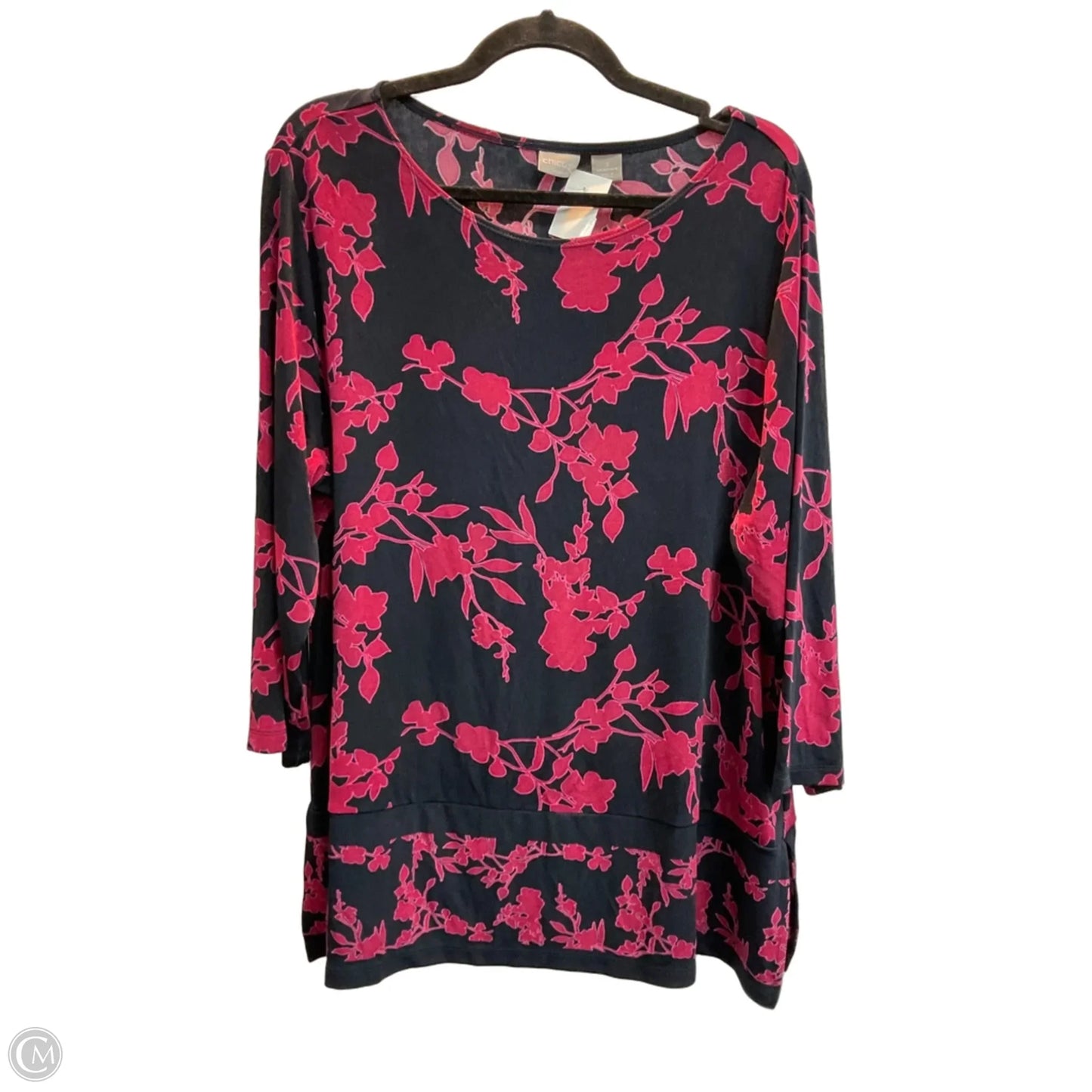 Top Long Sleeve By Chicos In Floral Print, Size: Xl