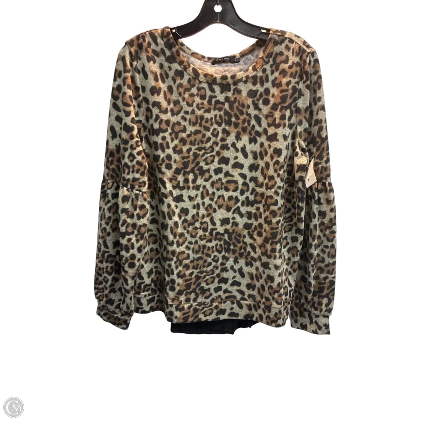 Top Long Sleeve By Doe & Rae In Animal Print, Size: M