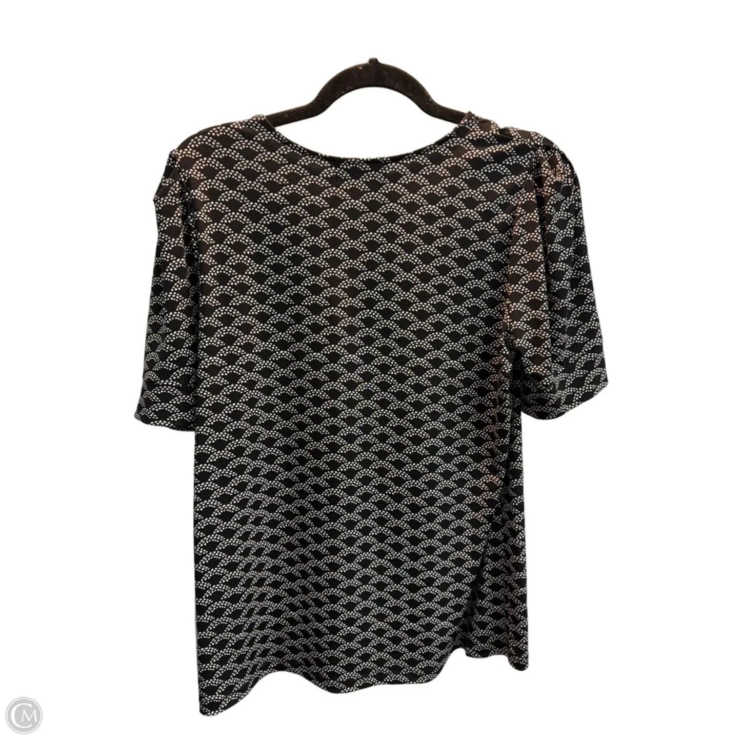 Top Short Sleeve By Liz Claiborne In Black & Cream, Size: M