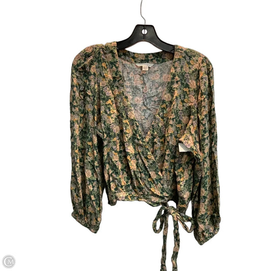 Top Long Sleeve By American Eagle In Green, Size: M
