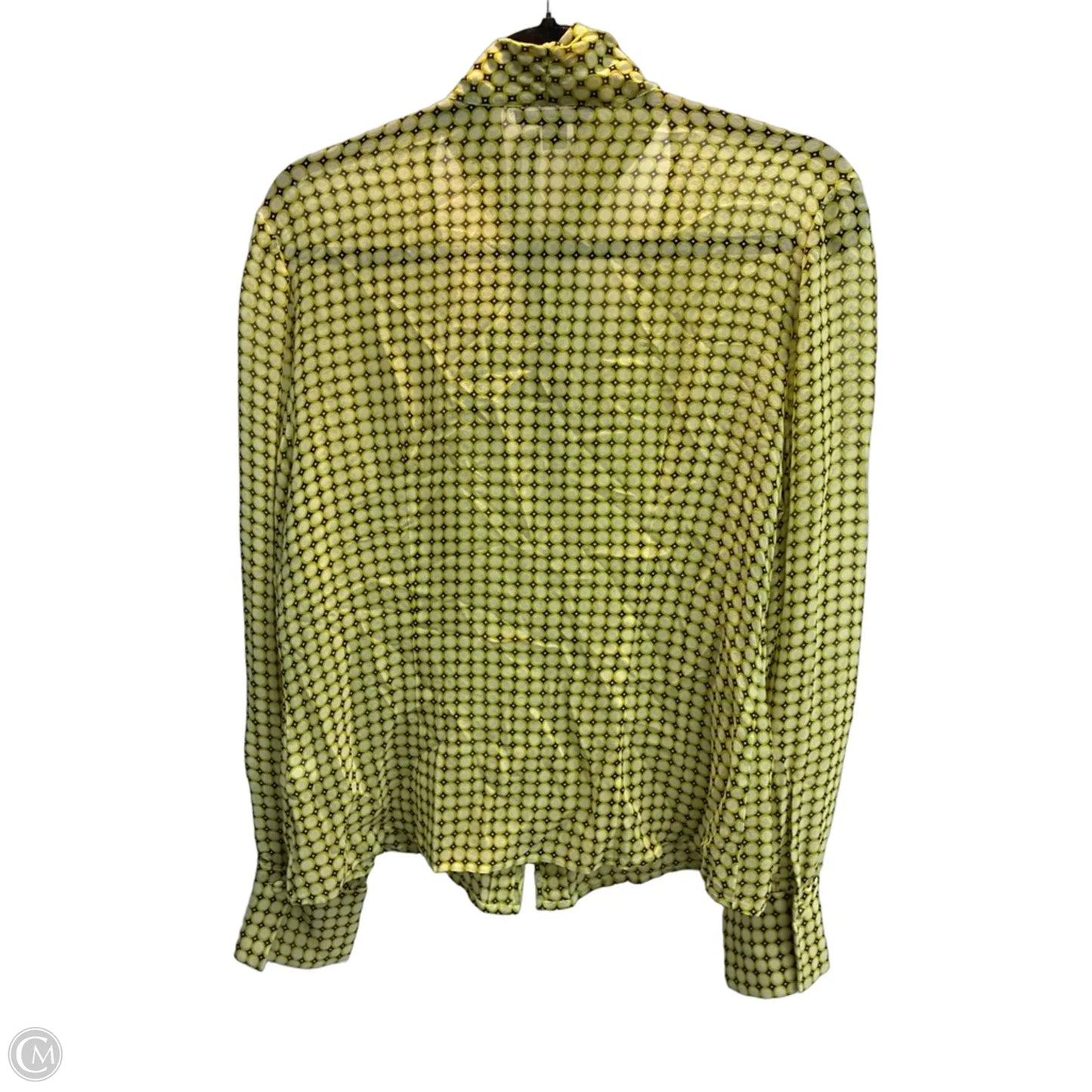 Blouse Long Sleeve By Banana Republic In Polkadot Pattern, Size: L