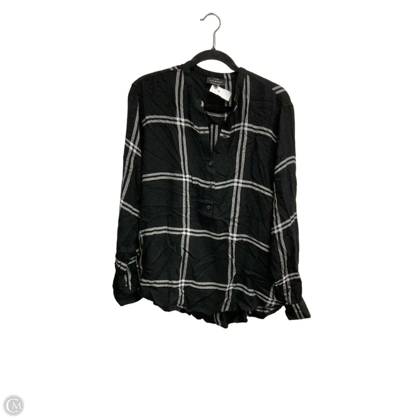 Top Long Sleeve By Lucky Brand In Black & White, Size: Xl