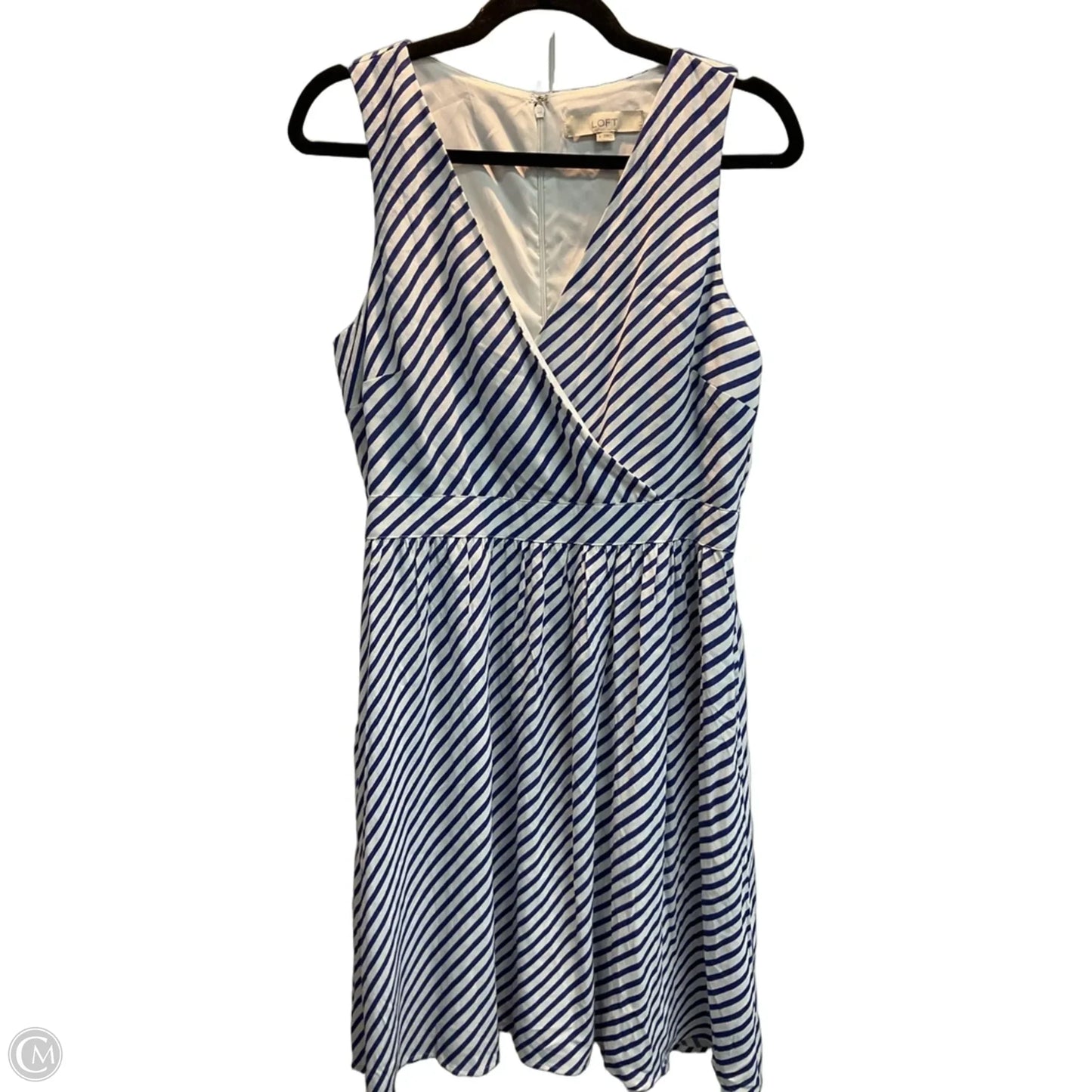 Dress Casual Midi By Loft In Striped Pattern, Size: S