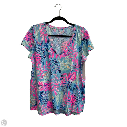 Top Short Sleeve Designer By Lilly Pulitzer In Multi-colored, Size: L