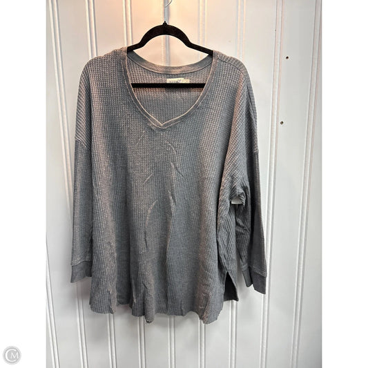 Top Long Sleeve Basic By Terra & Sky In Grey, Size: 2x