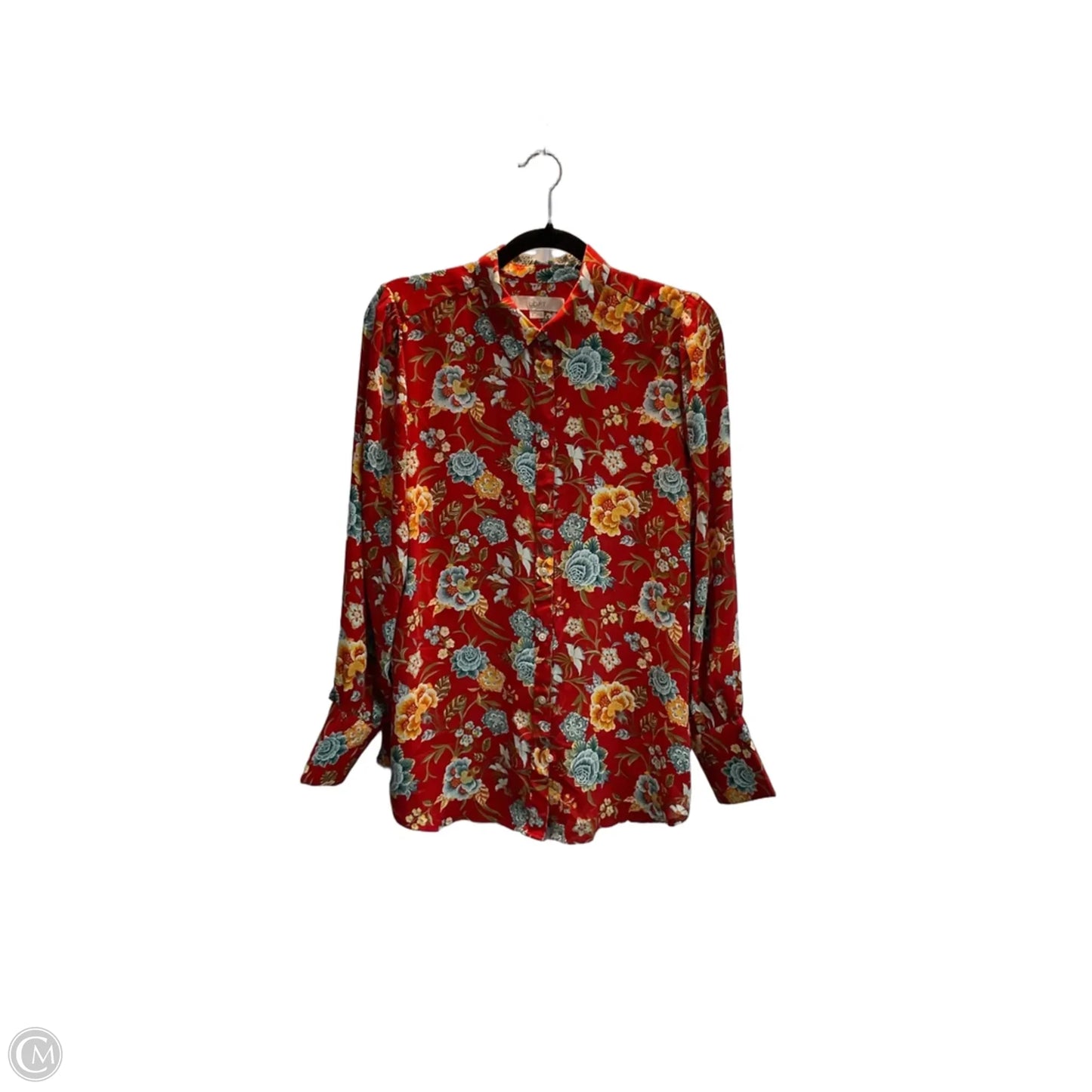 Blouse Long Sleeve By Loft In Floral Print, Size: M