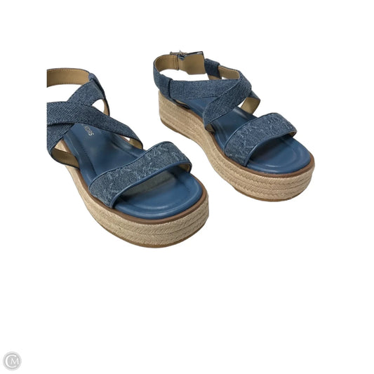 Sandals Heels Platform By Michael By Michael Kors In Blue, Size: 7.5
