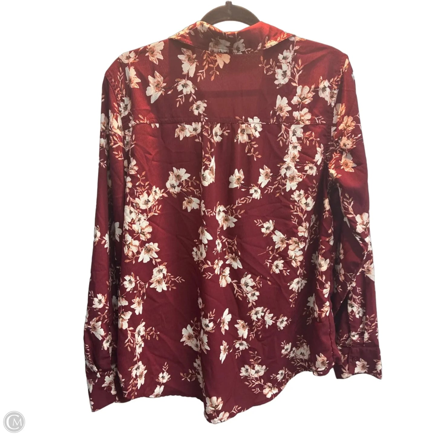 Top Long Sleeve By Maurices In Floral Print, Size: L