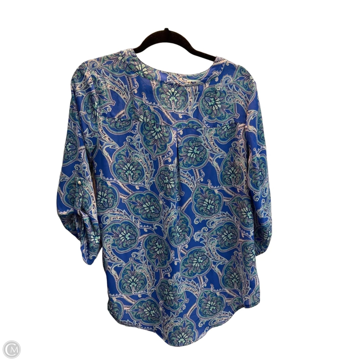 Top Long Sleeve By Cato In Paisley Print, Size: M