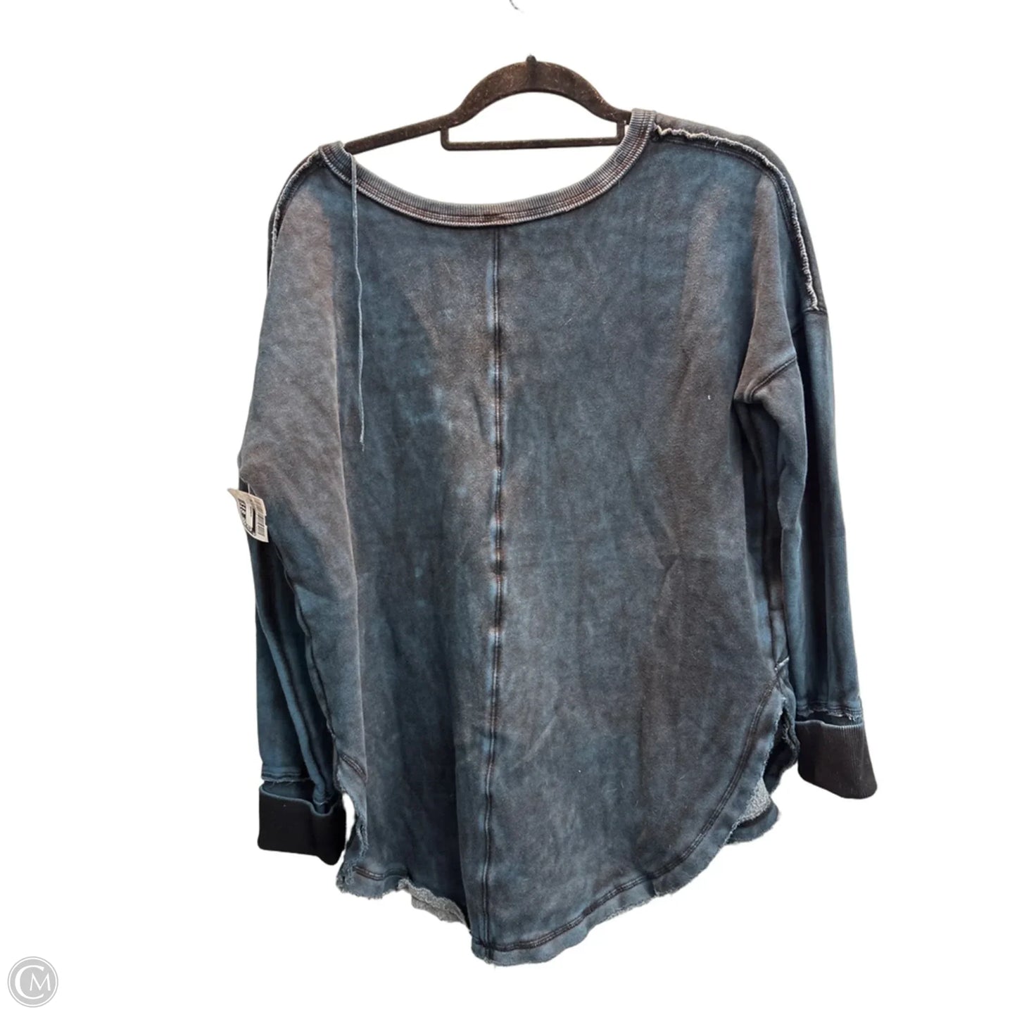 Sweatshirt Crewneck By Free People In Black & Blue, Size: M