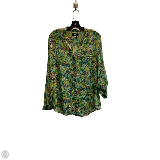 Blouse Long Sleeve By Kut In Floral Print, Size: L
