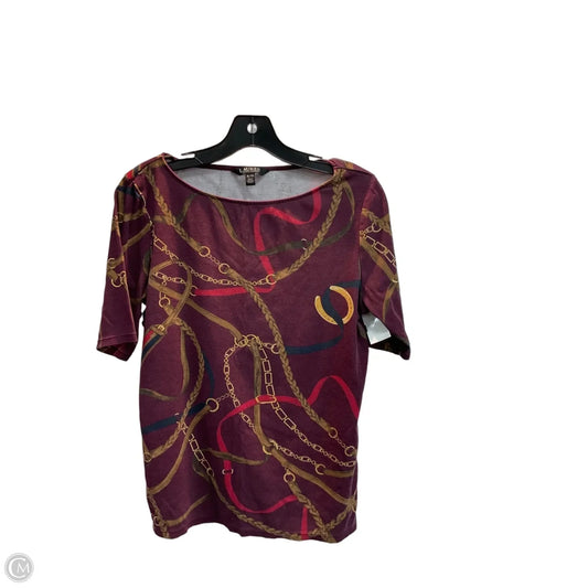 Top Short Sleeve By Lauren By Ralph Lauren In Multi-colored, Size: Xl