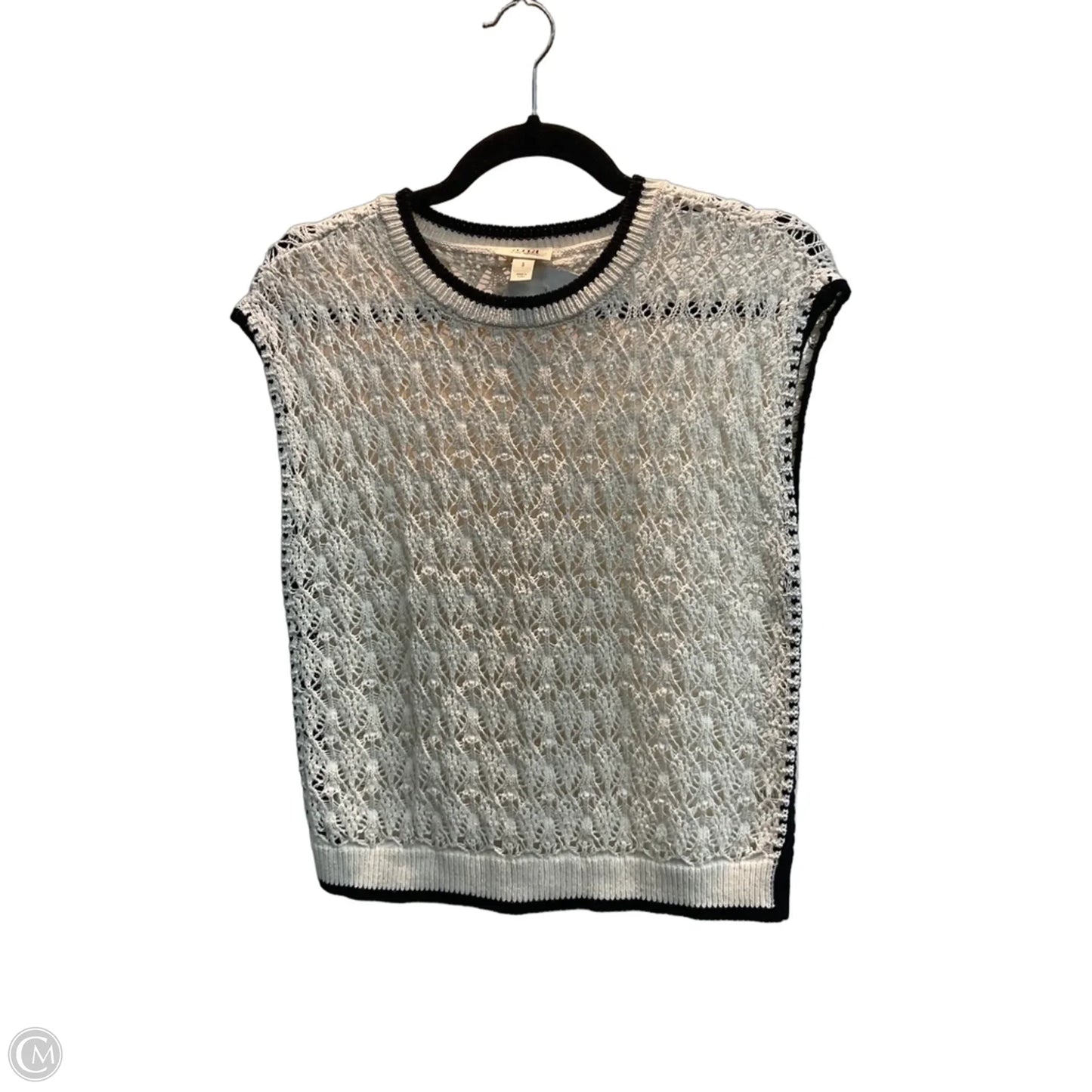 Top Sleeveless By Ana In Black & Cream, Size: S