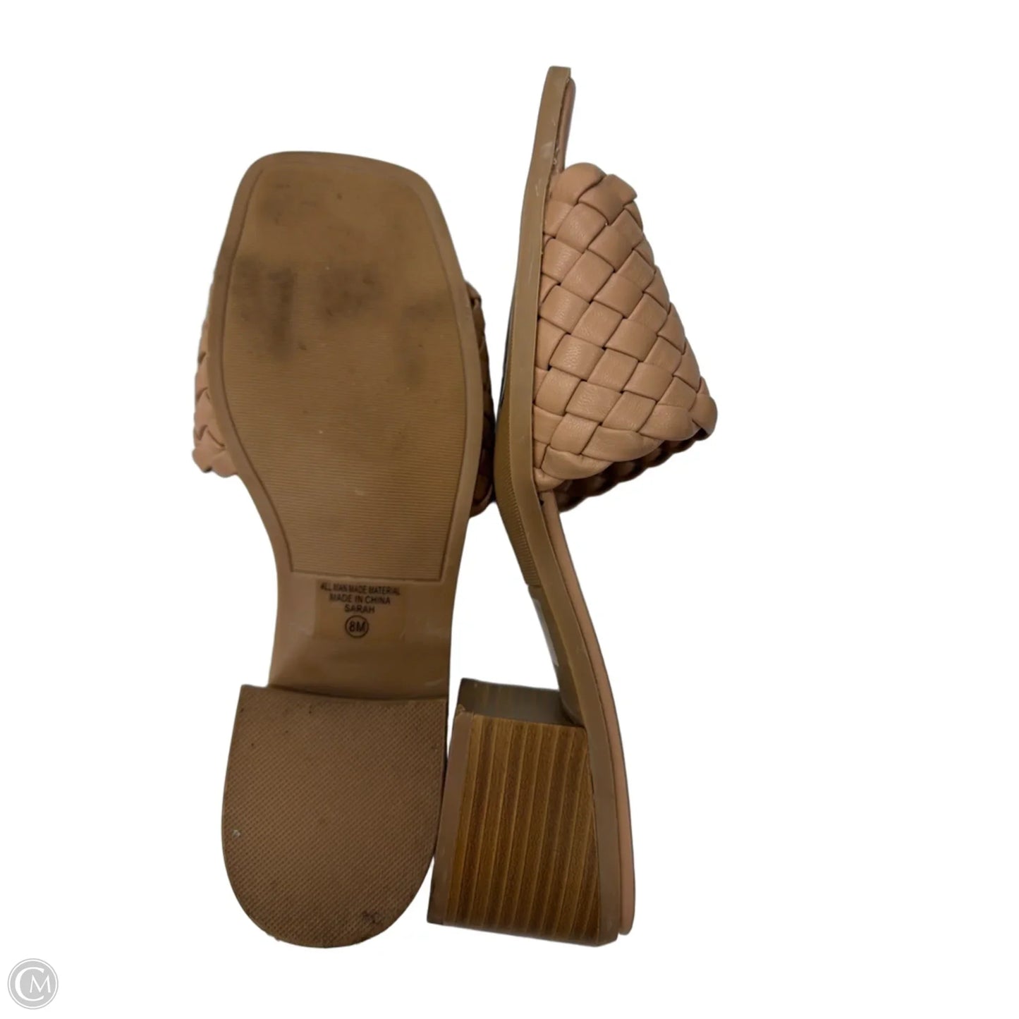 Sandals Heels Block By Clothes Mentor In Tan, Size: 8