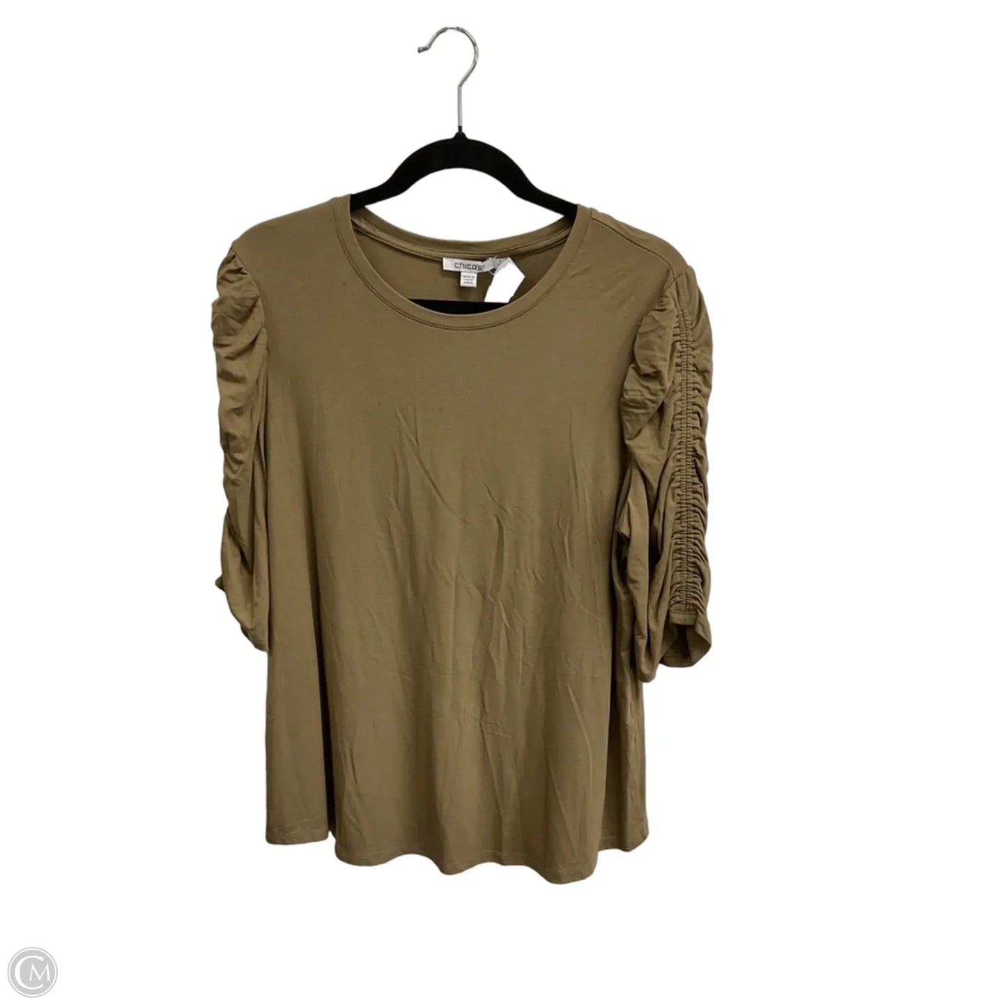Top Short Sleeve By Chicos In Brown, Size: L