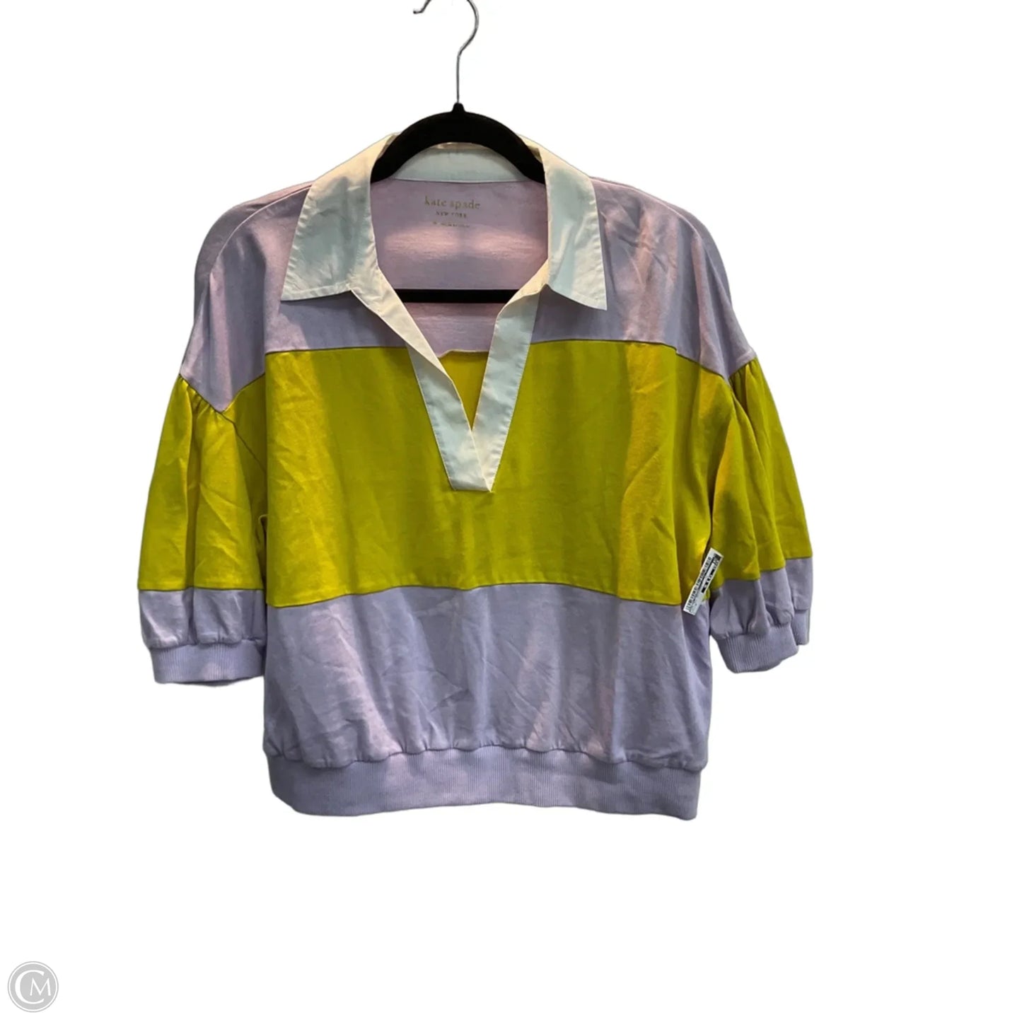 Top Short Sleeve Designer By Kate Spade In Striped Pattern, Size: M