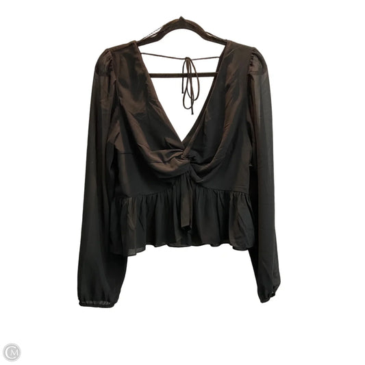 Blouse Long Sleeve By H&m In Black, Size: M