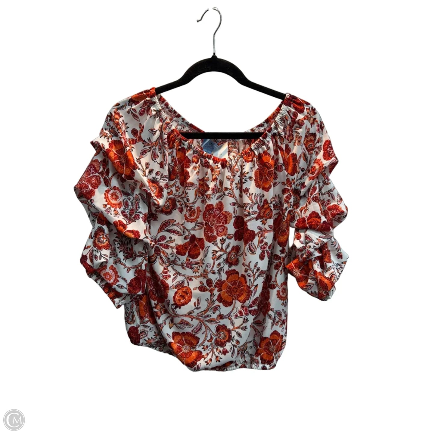 Top 3/4 Sleeve By Cece In Floral Print, Size: S