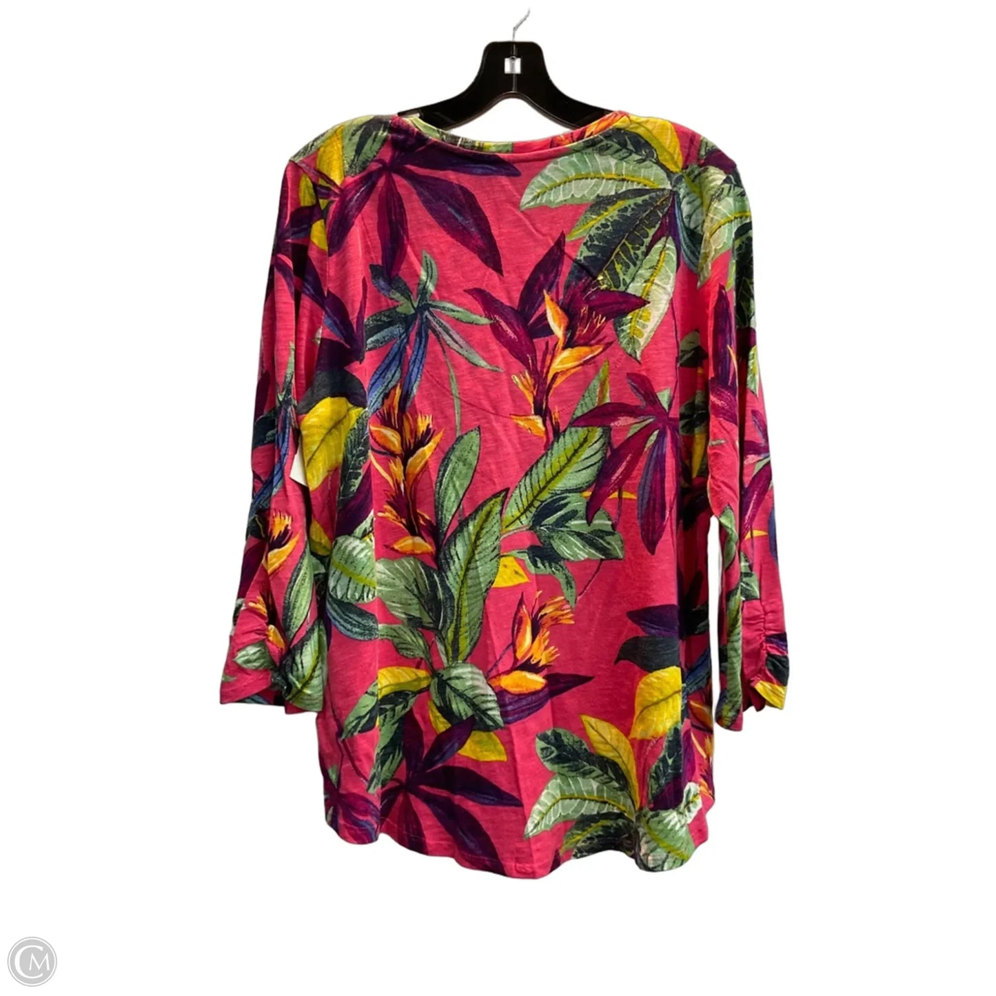 Top Long Sleeve By Chicos In Tropical Print, Size: L