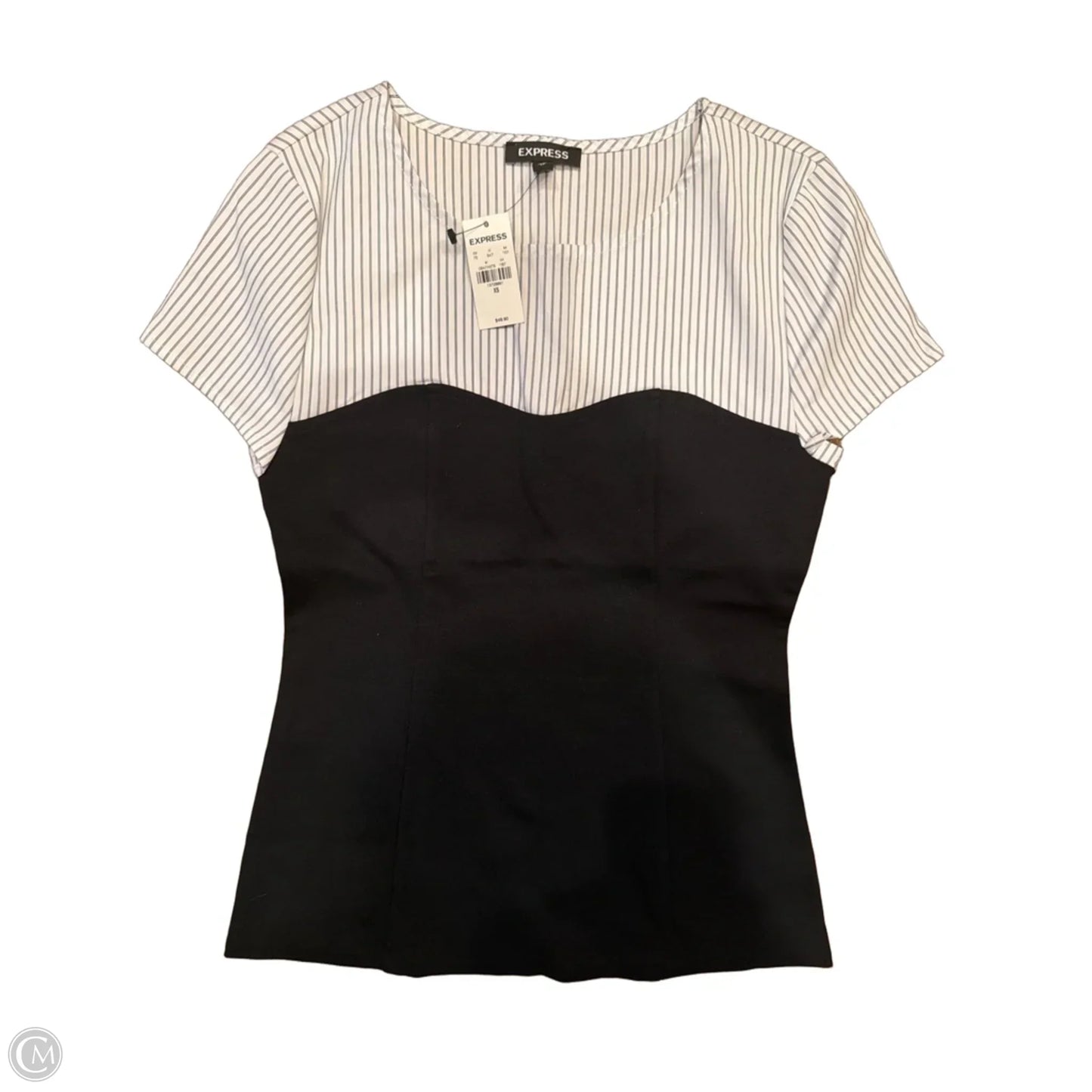 Top Short Sleeve By Express In Black, Size: Xs