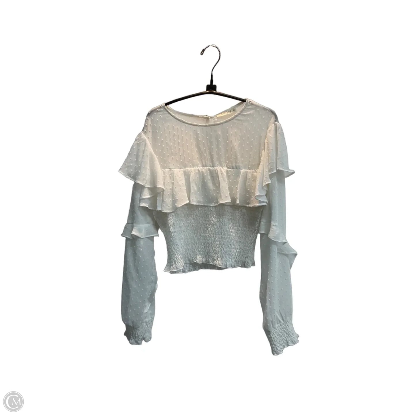 Blouse Long Sleeve By Illa Illa In White, Size: S