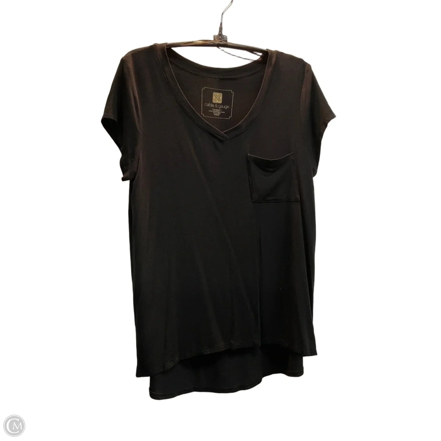 Top Short Sleeve Basic By Cable And Gauge In Black, Size: M