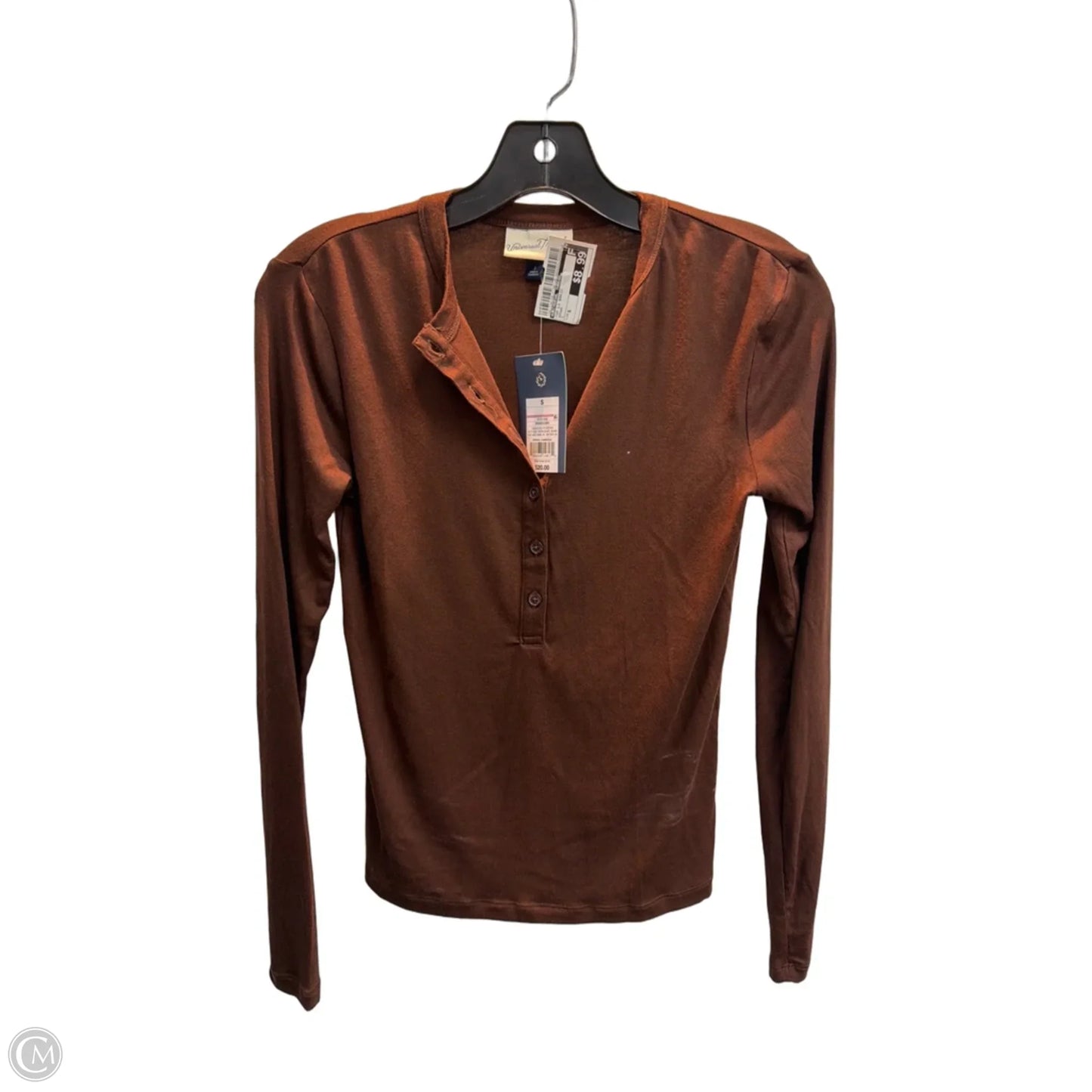 Top Long Sleeve Basic By Universal Thread In Brown, Size: S