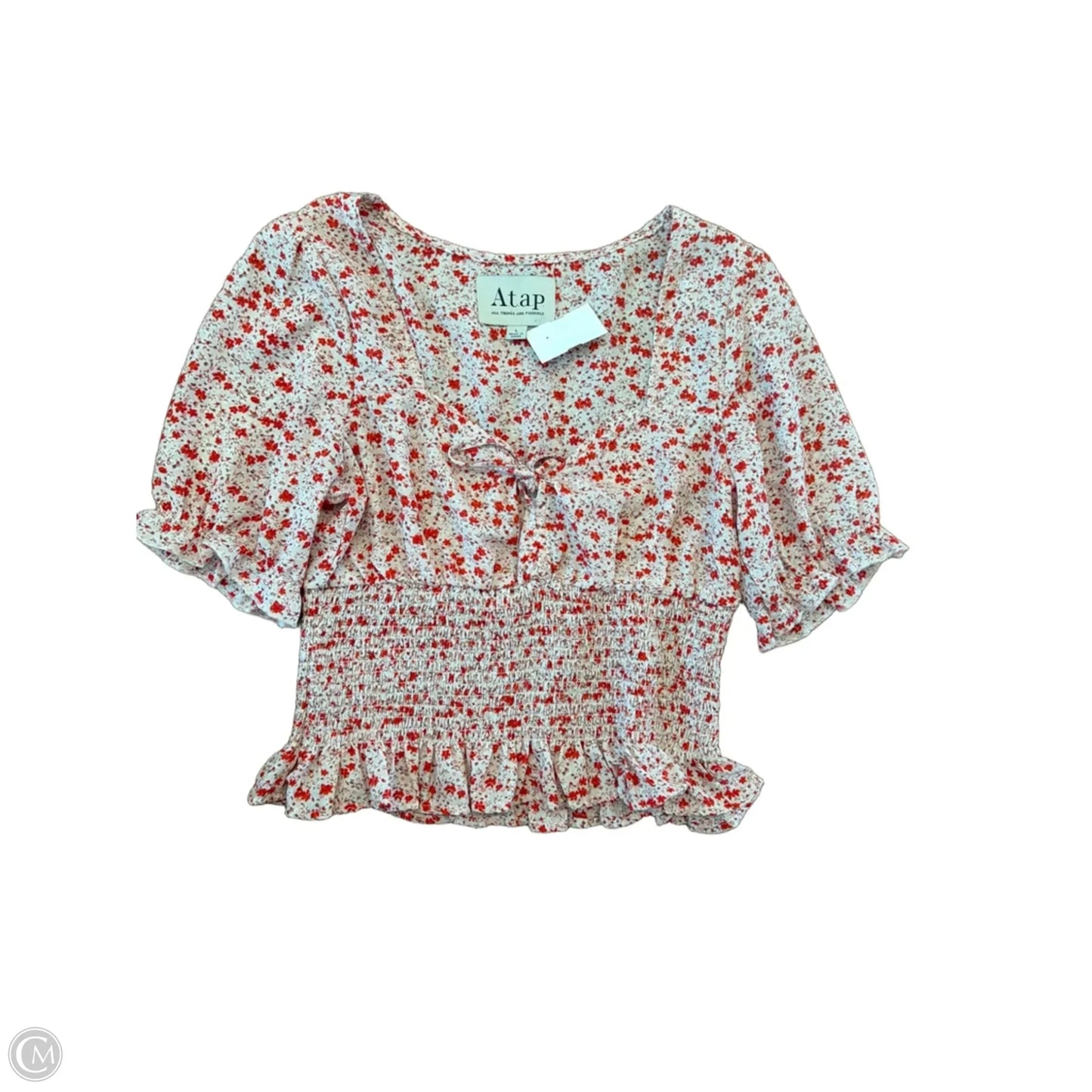 Blouse Short Sleeve By Clothes Mentor In Pink, Size: L