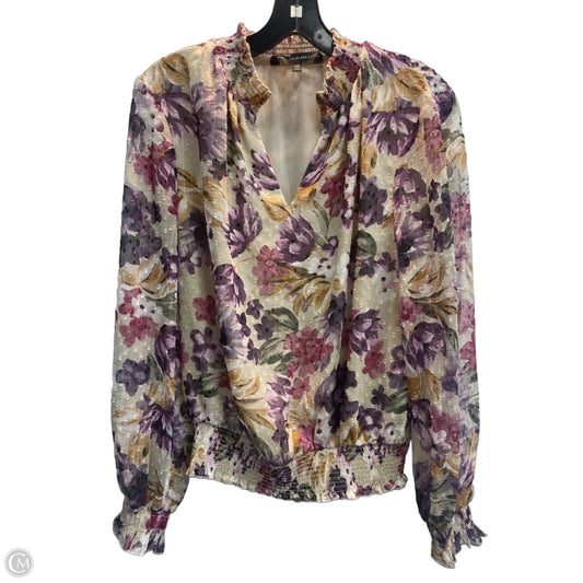 Blouse Long Sleeve By White House Black Market In Floral Print, Size: S