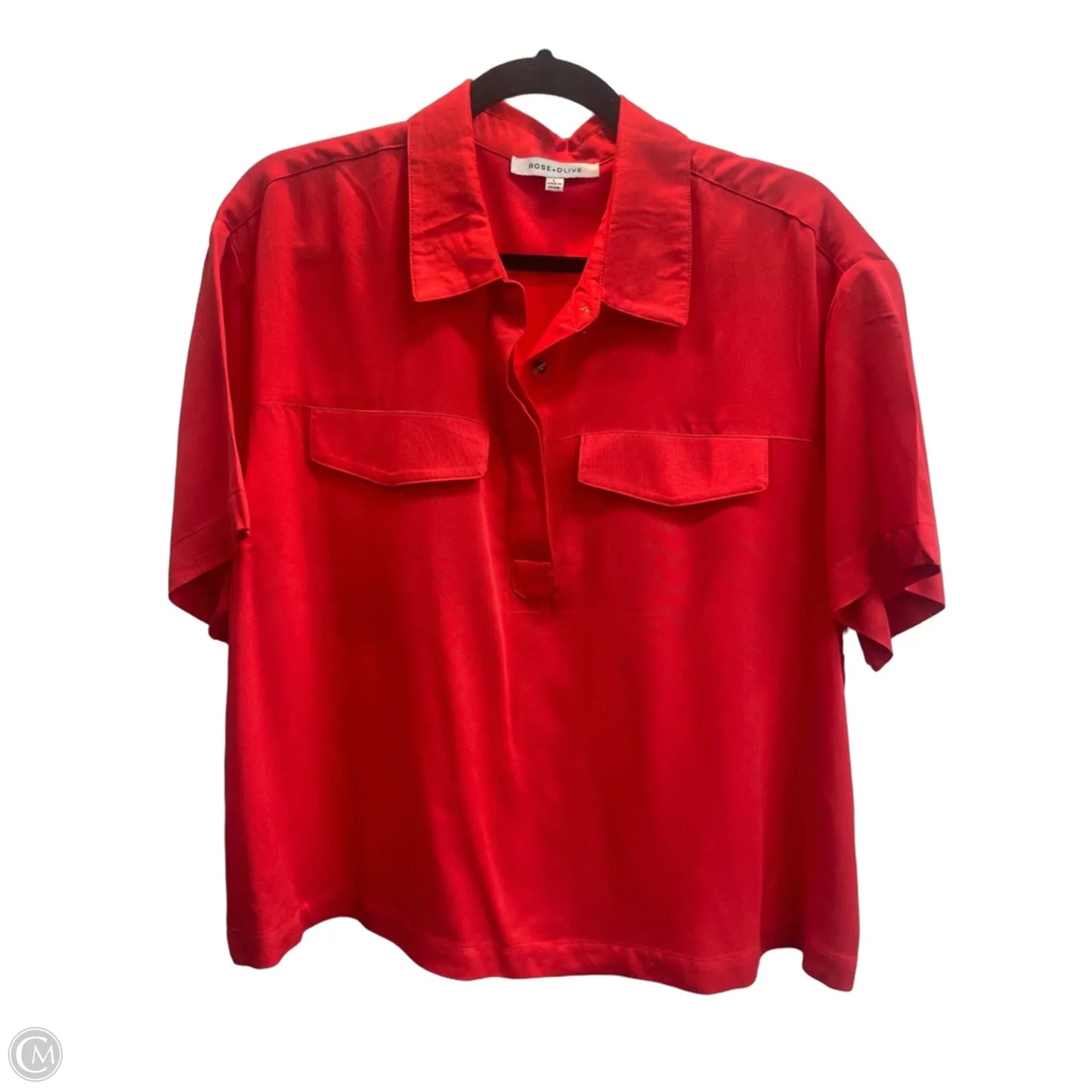 Top Short Sleeve By Rose And Olive In Red, Size: L