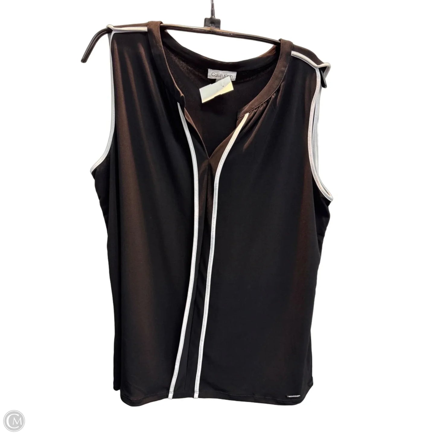 Top Sleeveless By Calvin Klein In Black, Size: L
