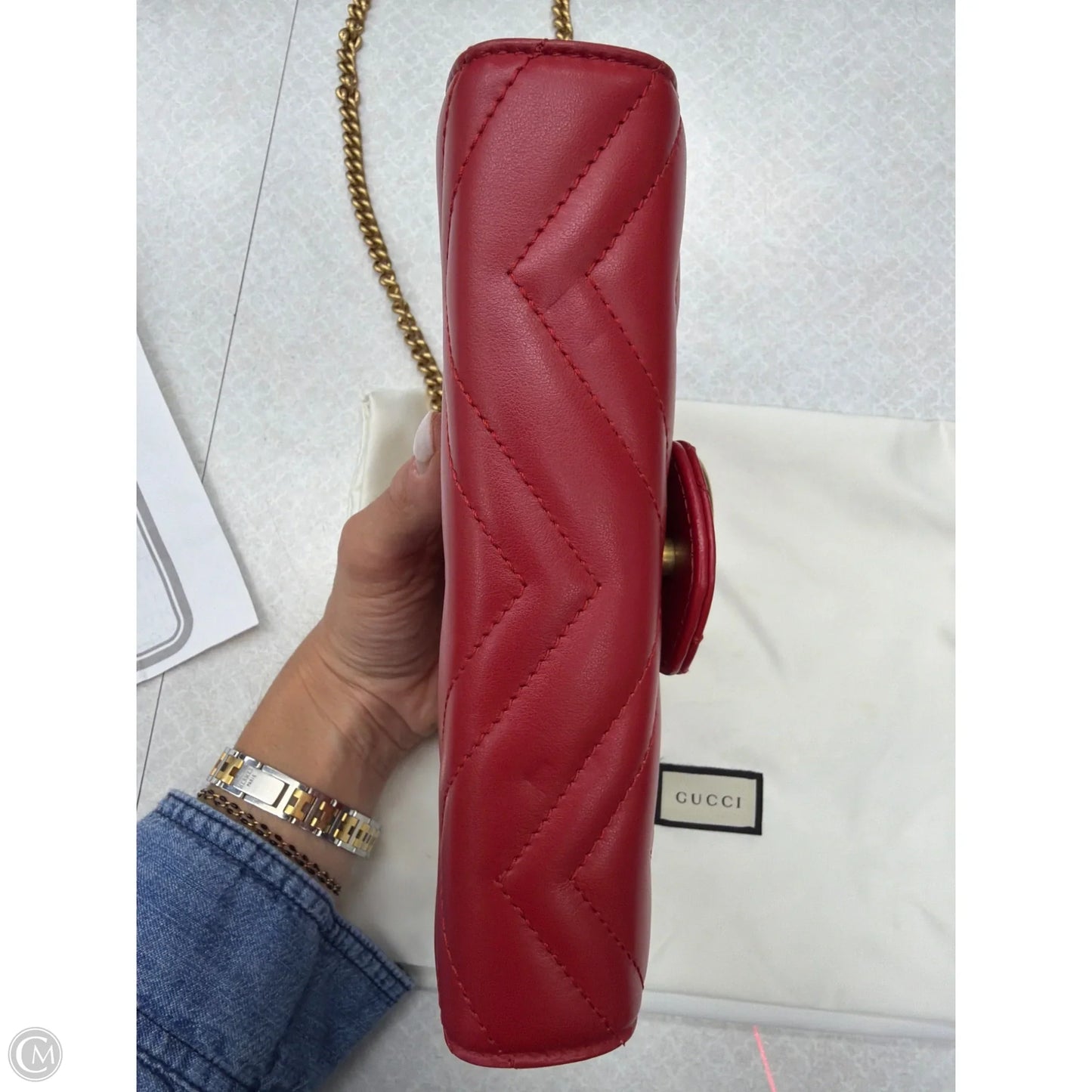Crossbody Luxury Designer By Gucci, Size: Medium
