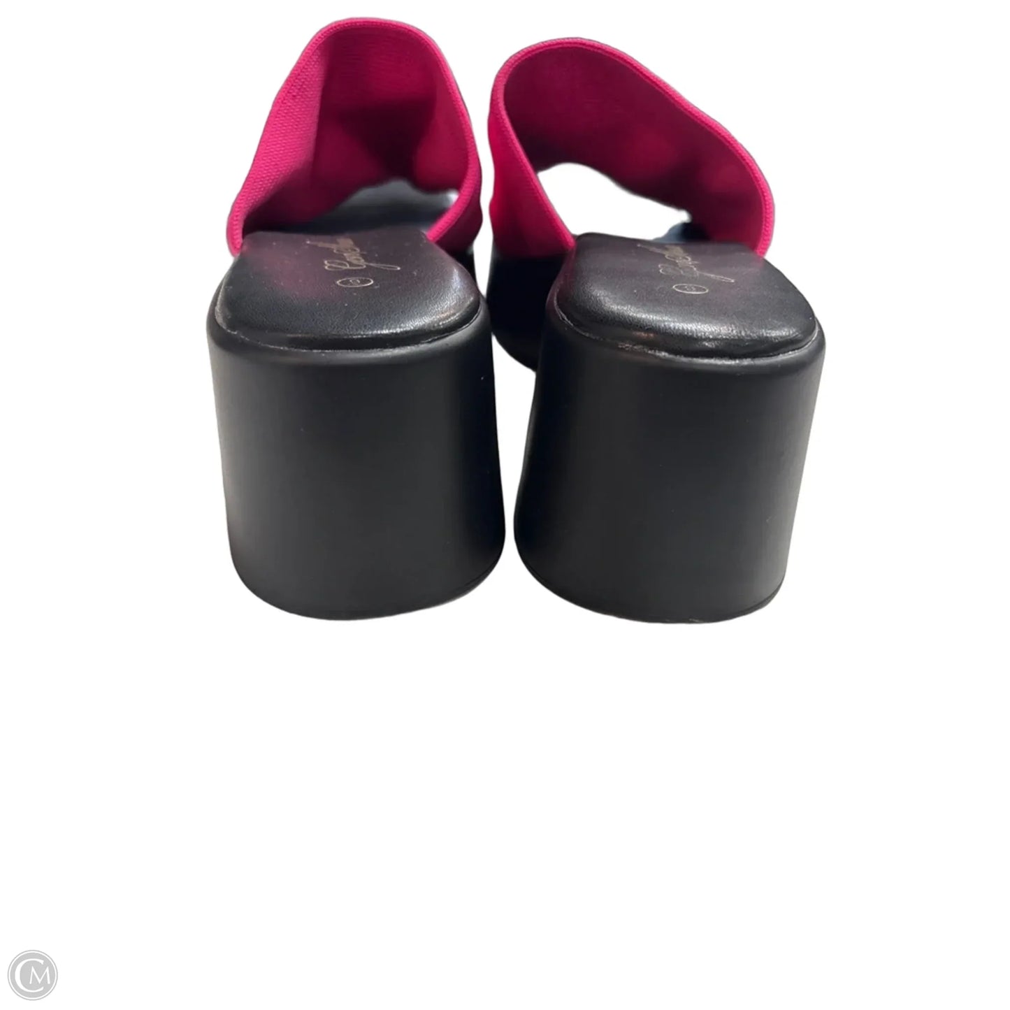 Sandals Heels Platform By Clothes Mentor In Black & Pink, Size: 9