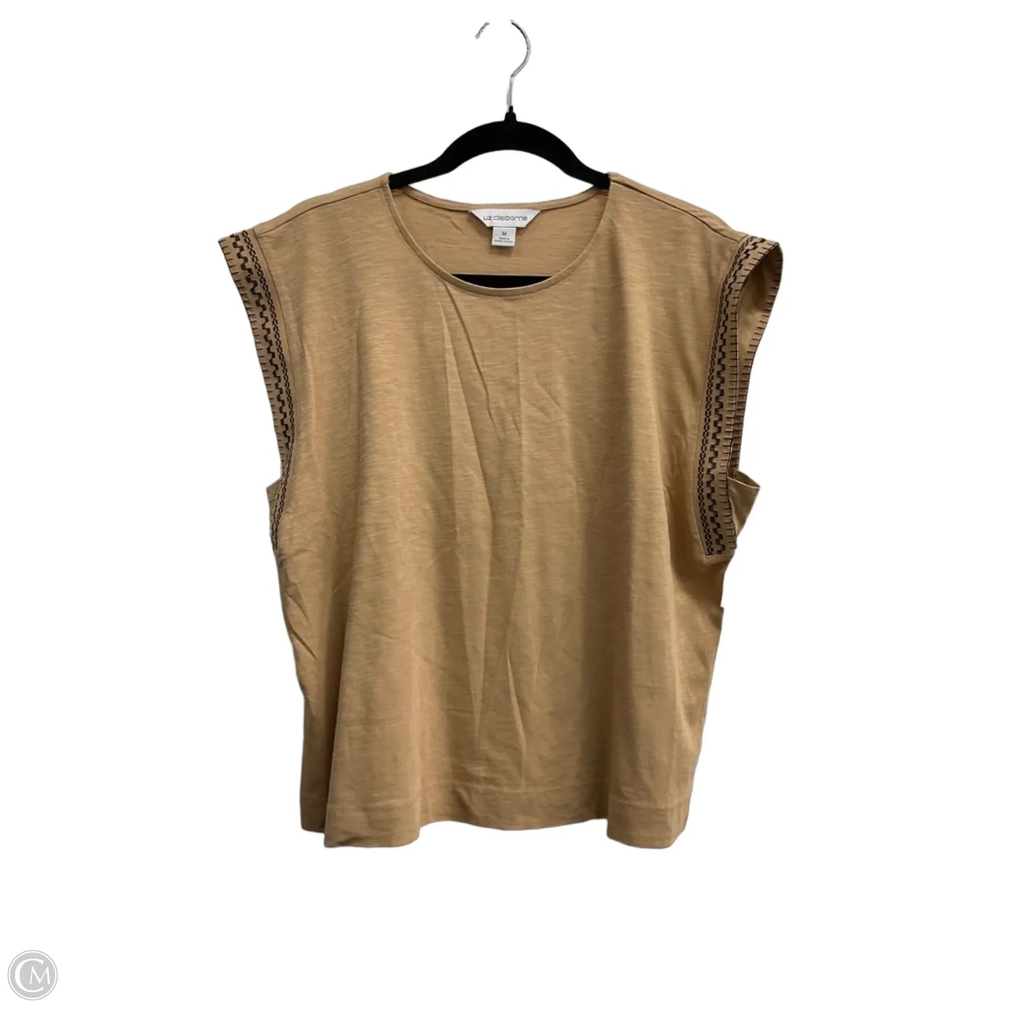 Top Sleeveless By Liz Claiborne In Tan, Size: M