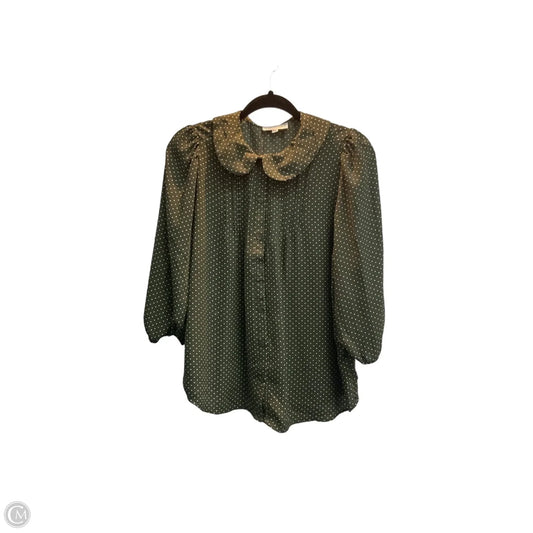 Blouse Short Sleeve By Clothes Mentor In Polkadot Pattern, Size: M