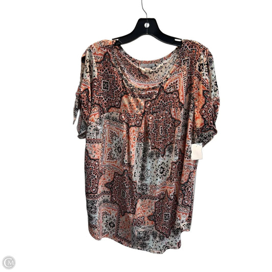 Top Short Sleeve By Roz And Ali In Multi-colored, Size: 1x