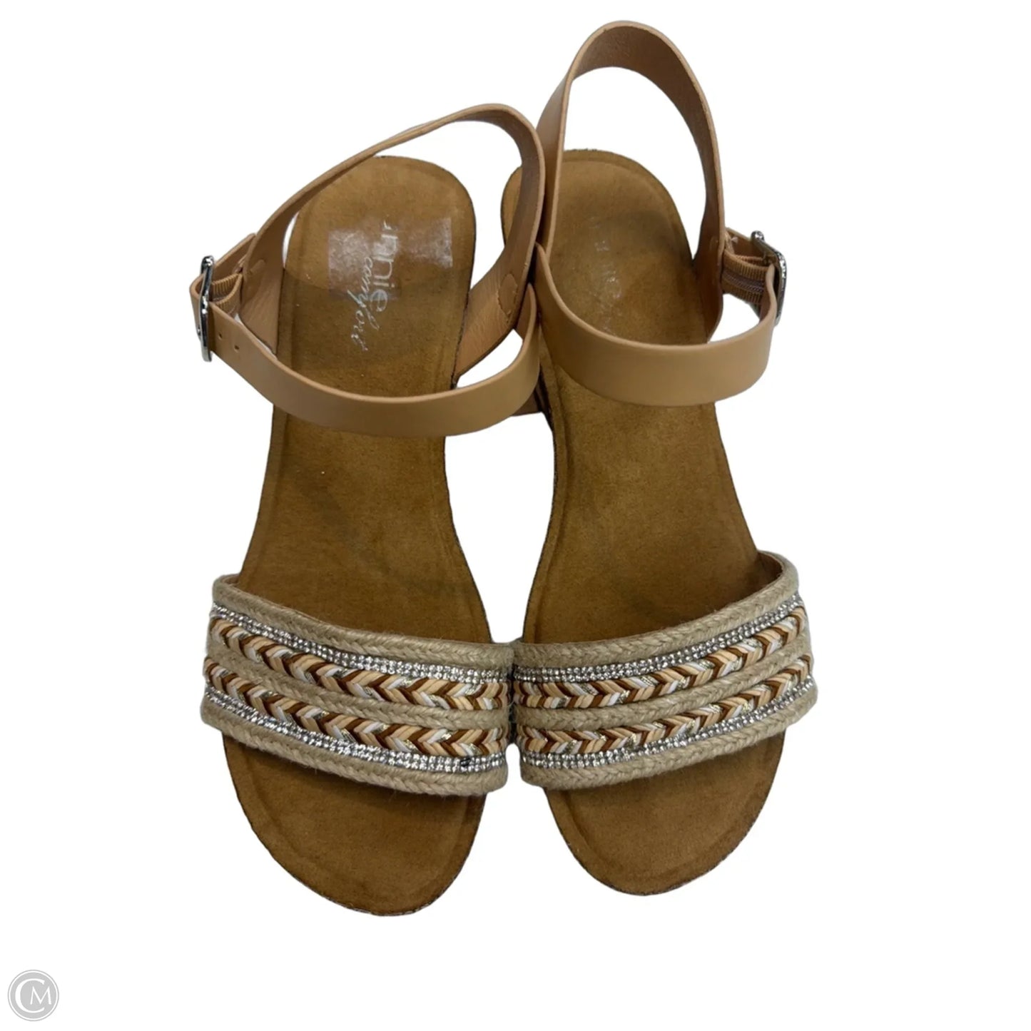 Sandals Heels Wedge By Clothes Mentor In Tan, Size: 8