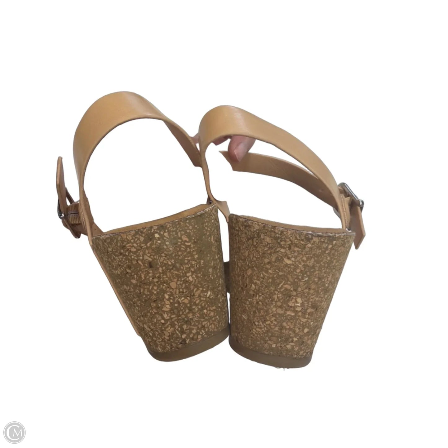 Sandals Heels Wedge By Clothes Mentor In Tan, Size: 8