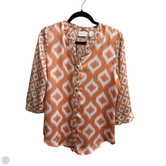 Top Long Sleeve By Chicos In Orange, Size: M