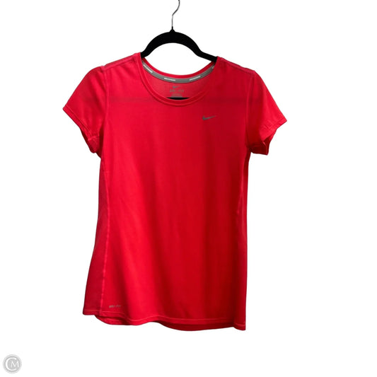 Athletic Top Short Sleeve By Nike Apparel In Pink, Size: M