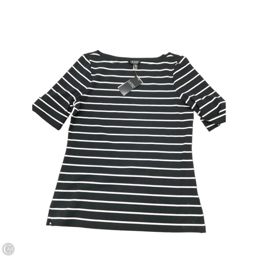 Top Short Sleeve By Lauren By Ralph Lauren In Striped Pattern, Size: L