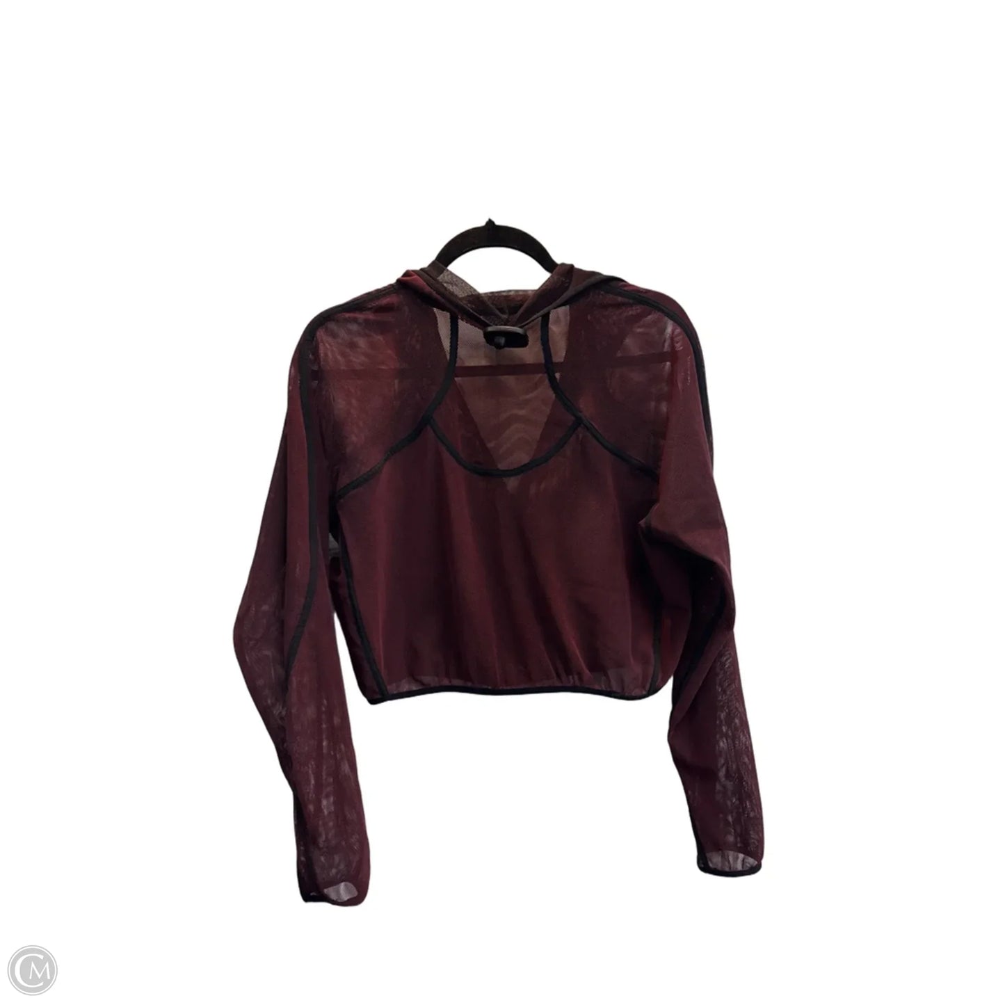 Athletic Top Long Sleeve Collar By Lululemon In Maroon, Size: S