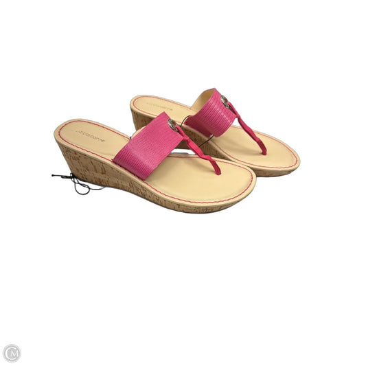 Sandals Heels Wedge By Liz Claiborne In Pink, Size: 10