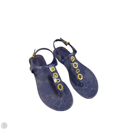 Sandals Designer By Coach In Navy, Size: 10