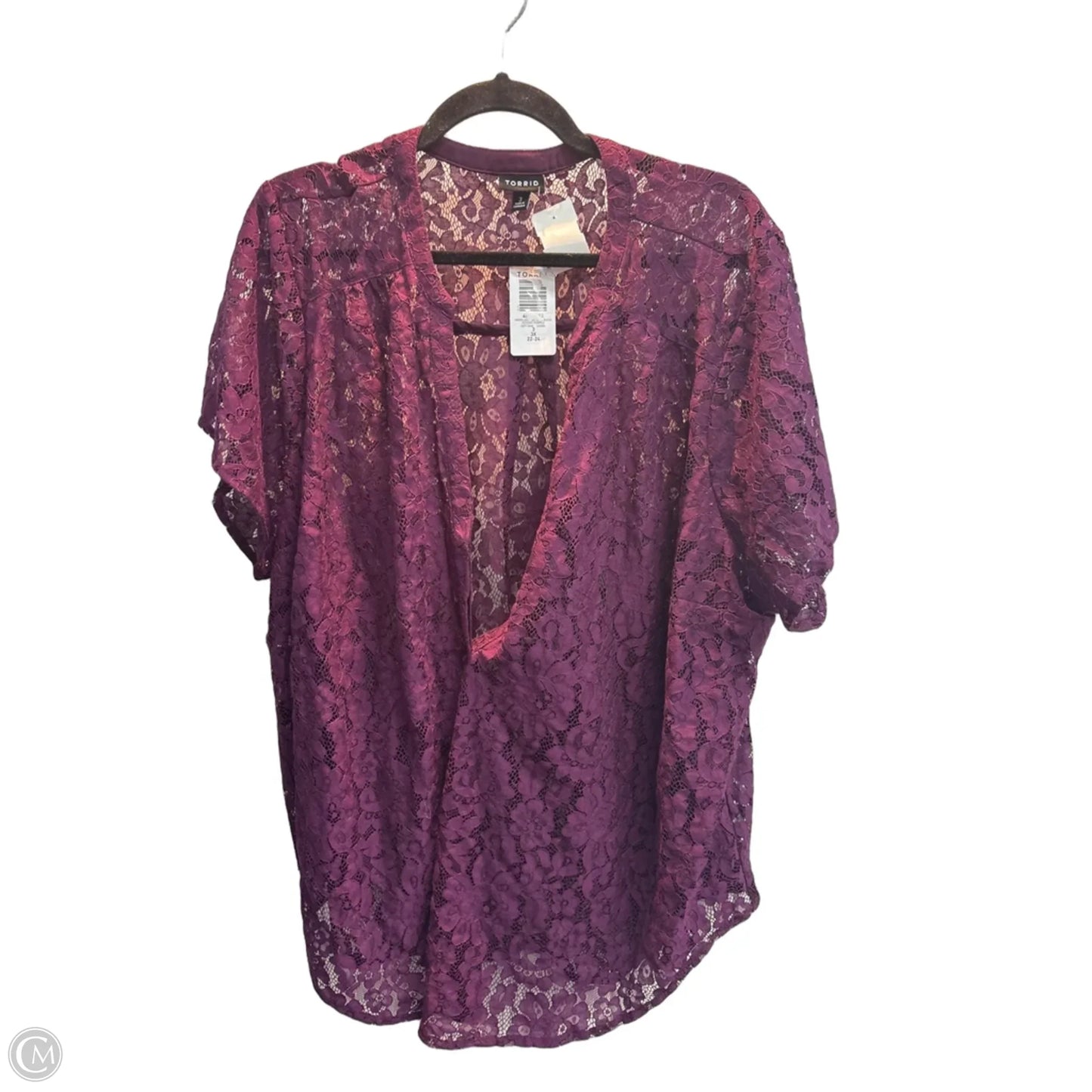 Top Short Sleeve By Torrid In Purple, Size: 3x