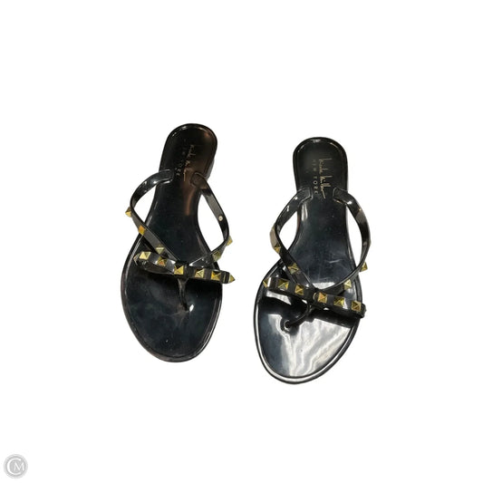 Sandals Flip Flops By Nicole Miller In Black, Size: 7.5