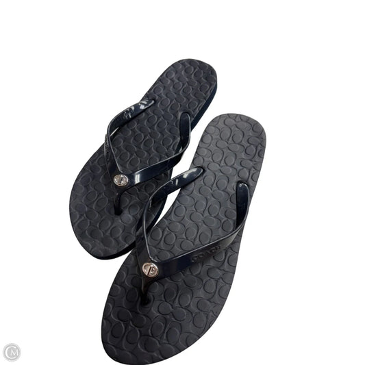 Sandals Designer By Coach In Navy, Size: 10